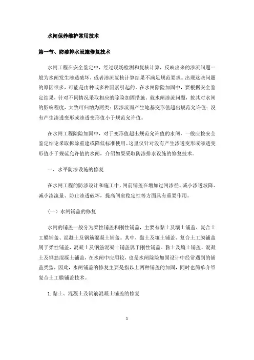 水闸养护与修理