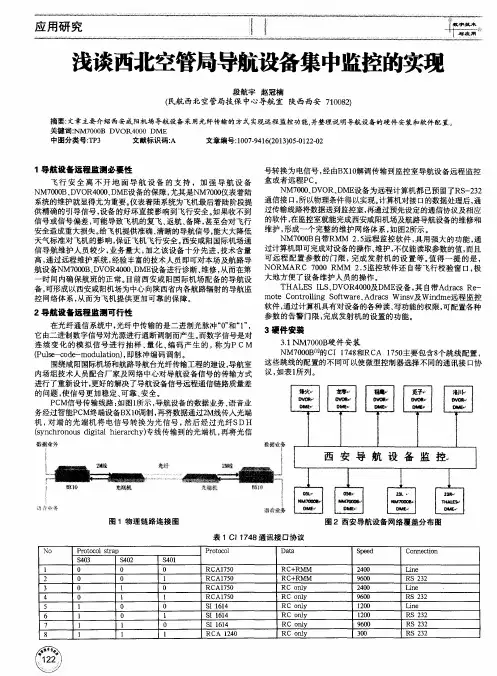 浅谈西北空管局导航设备集中监控的实现