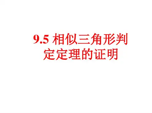 鲁教版数学八年级下册课件9.5相似三角形判定定理的证明(共13张PPT)