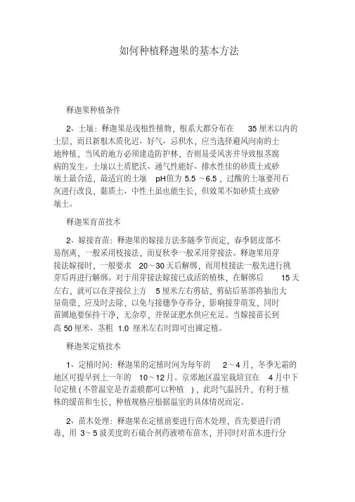 如何种植释迦果的基本方法