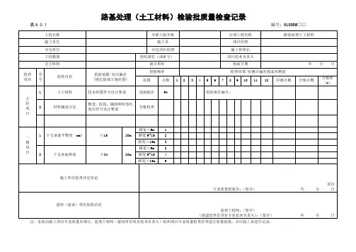 路基处理(土工材料)检验批质量检查记录
