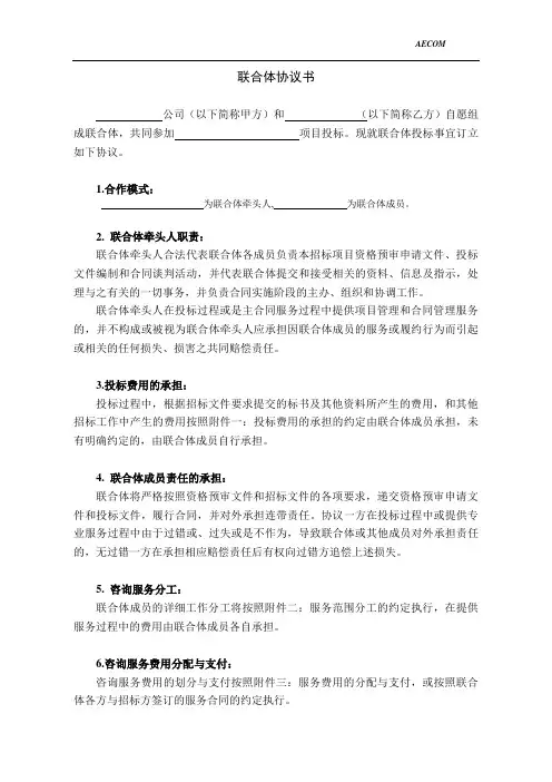 联合体协议书 2