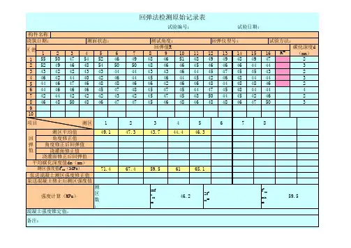 回弹仪数据自动计算表格