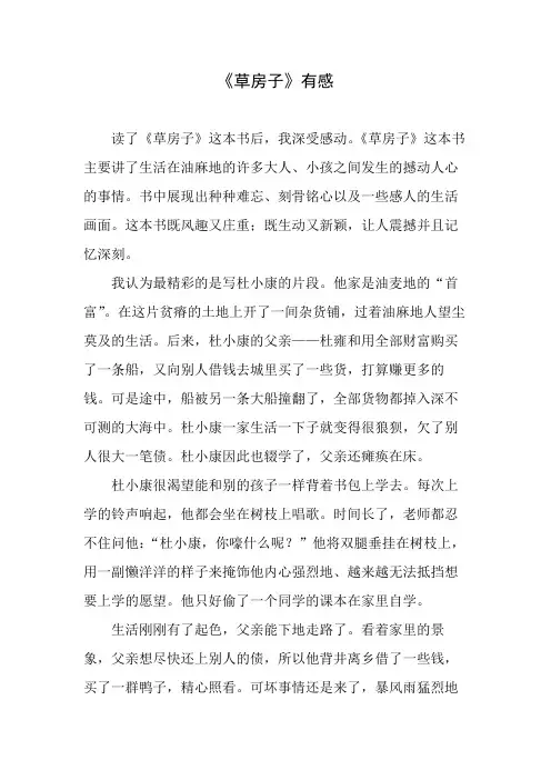 读《草房子》有感 3