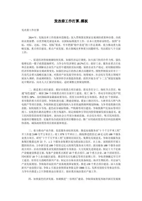 发改委工作打算_模板