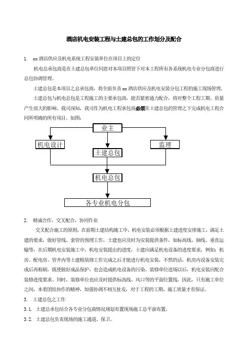 酒店机电安装工程与土建总包的工作划分及配合