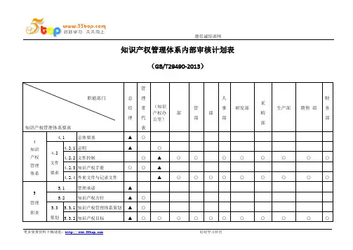 知识产权内审计划表