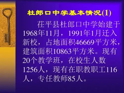 杜郎口中学基本情况(1(精)