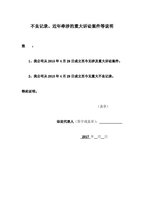 不良记录等说明