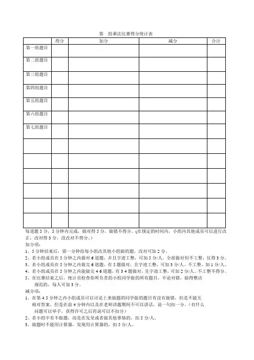 得分统计表