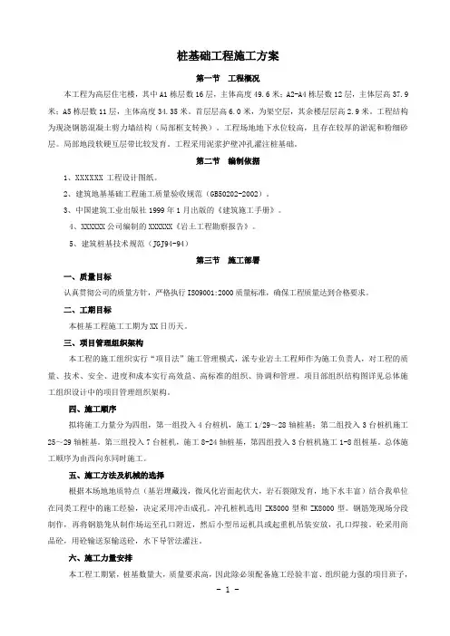 桩基础工程施工方案
