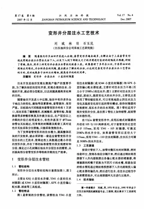 变形井分层注水工艺技术