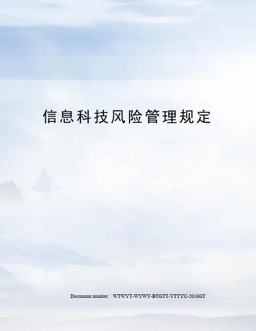 信息科技风险管理规定