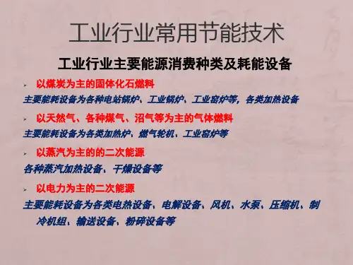 工业行业常用节能技术(一)
