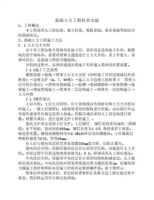 基础土方工程技术交底