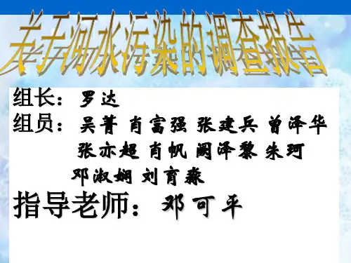 河流污染调查报告