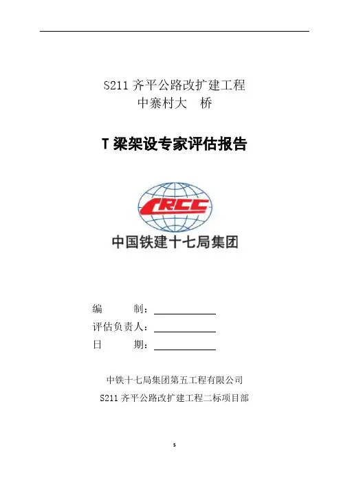 省道公路改扩建工程大桥T梁架设专家评估报告(全面)
