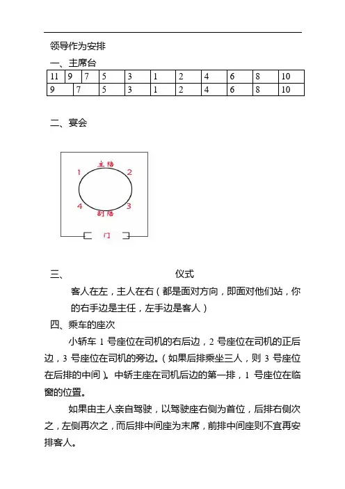 领导座位安排