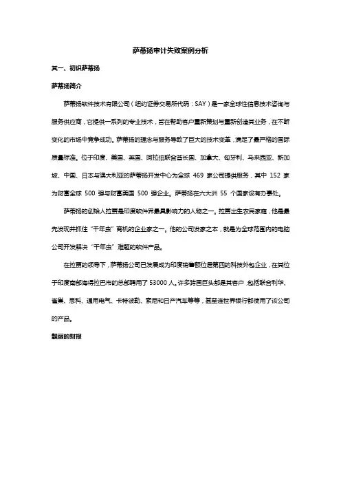 萨蒂扬审计失败案例分析