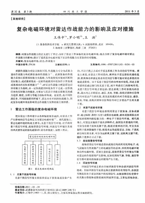 复杂电磁环境对雷达作战能力的影响及应对措施