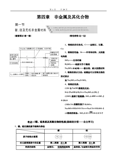 高中化学必修一非金属及其化合物