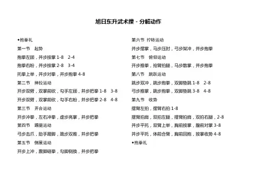 旭日东升武术操-分解动作