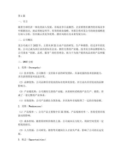 公司的商业战略分析(2篇)