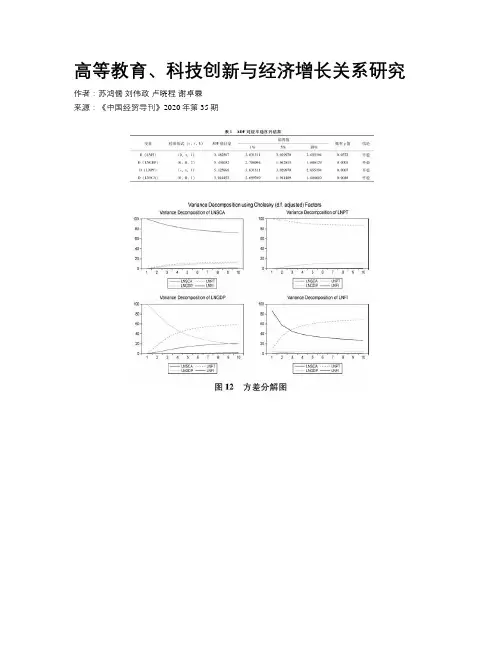 高等教育、科技创新与经济增长关系研究