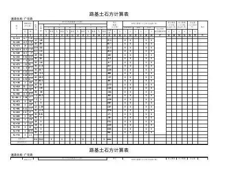 路基土石方计算表