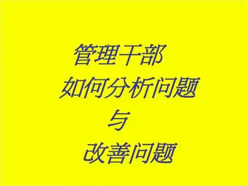 如何分析问题与改善问题(PPT 100)