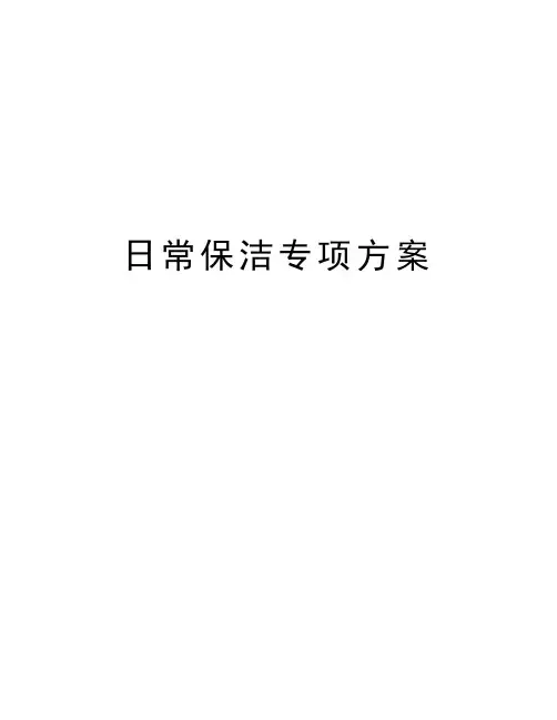 日常保洁专项方案
