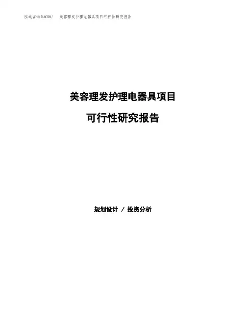 美容理发护理电器具项目可行性研究报告样例参考模板
