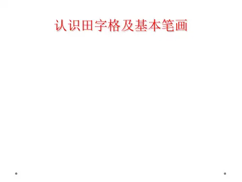 认识田字格及基本笔画