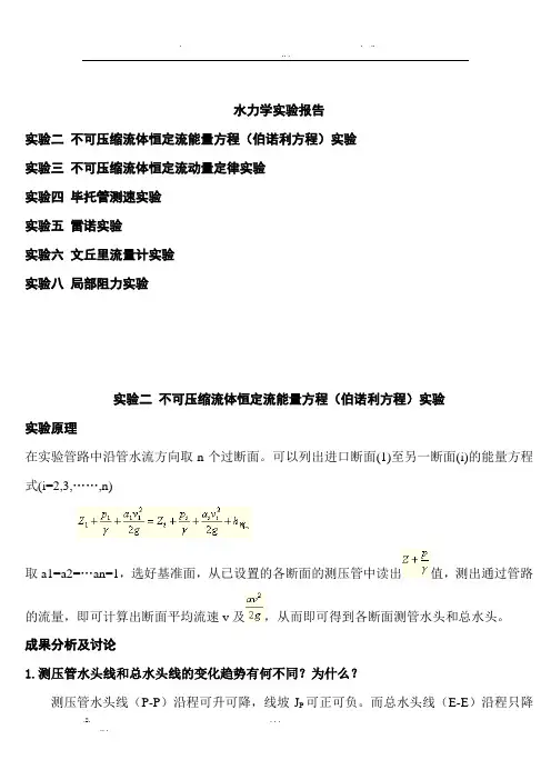 流体力学实验报告思考题详细指导