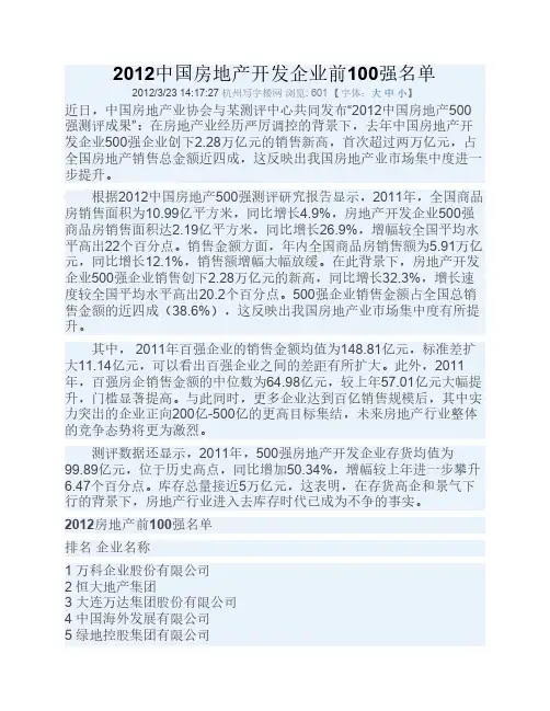 中国房地产开发企业1