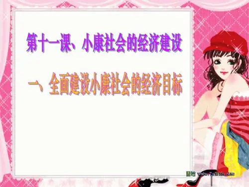 高一政治全面建设小康社会的经济目标3