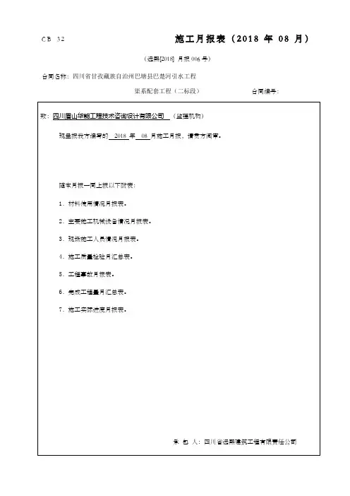 工程施工218(8)月报表