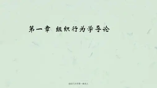 组织行为学第一章讲义ppt课件