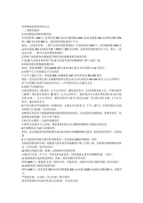 各种猪病症状用药和方法 2