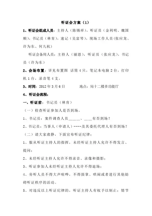 听证会方案