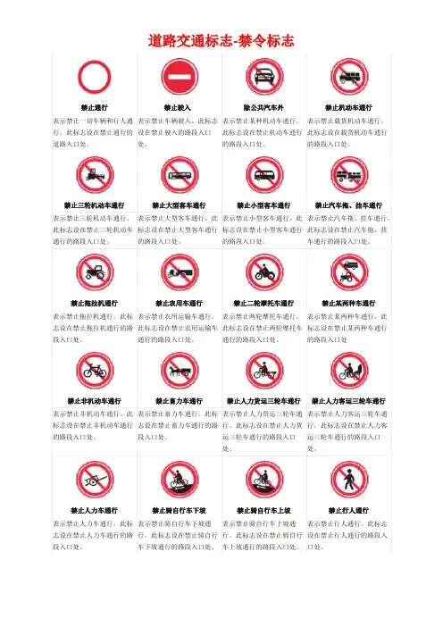 道路交通标志-禁令标志