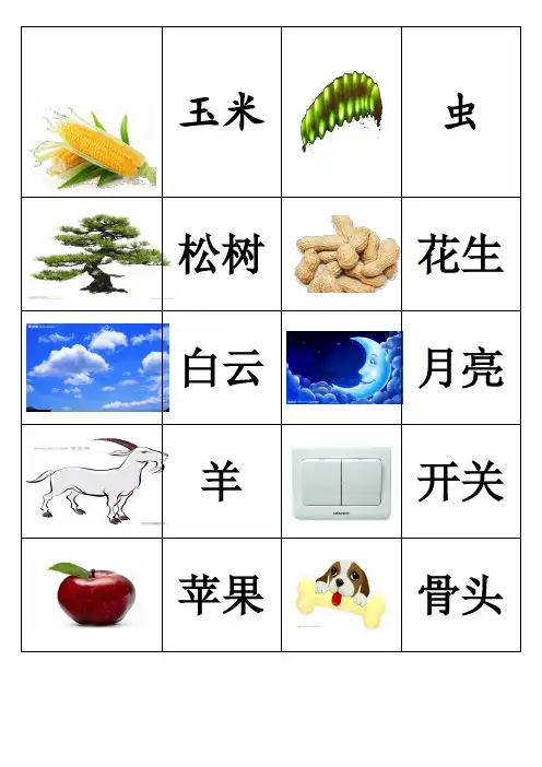 幼儿识字卡片配图可打印 大全