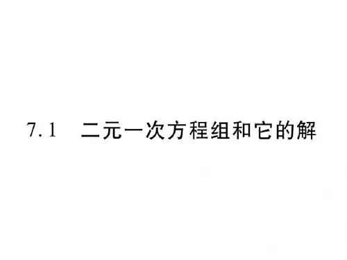 2018-2019学年七年级数学华师大版下册课件:7.1 二元一次方程组和它的解(共29张PPT)