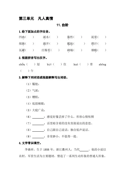 11 台阶  一课一练(含答案)