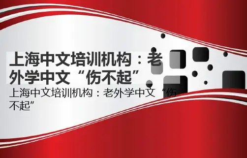上海中文培训机构:老外学中文“伤不起”