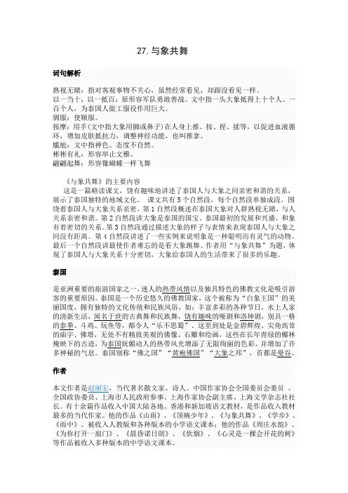 与象共舞资料