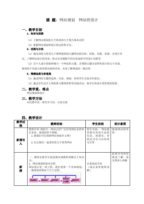 网站规划与设计教案