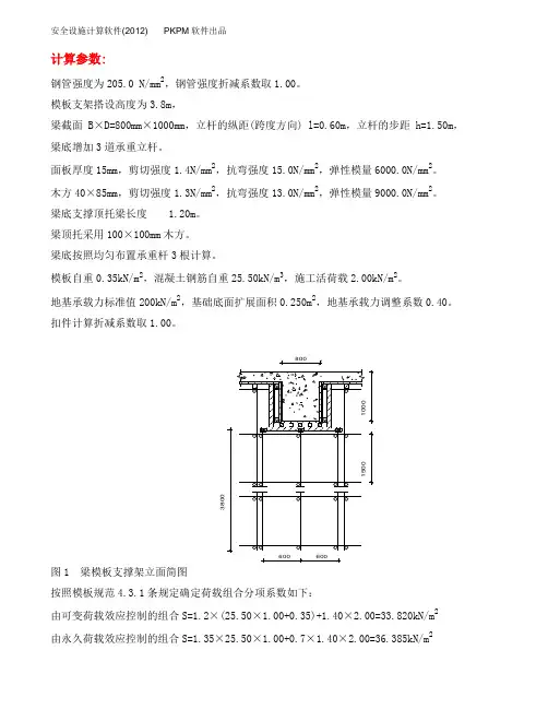 大梁模板计算