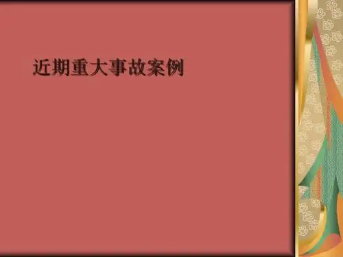 近期重大事故案例分析