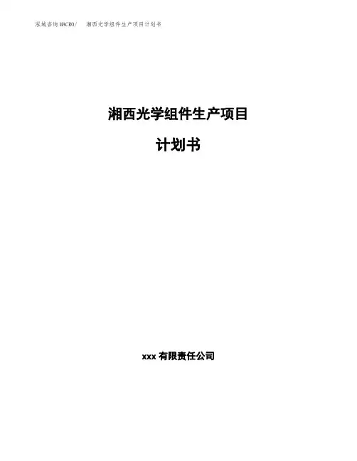 湘西光学组件生产项目计划书